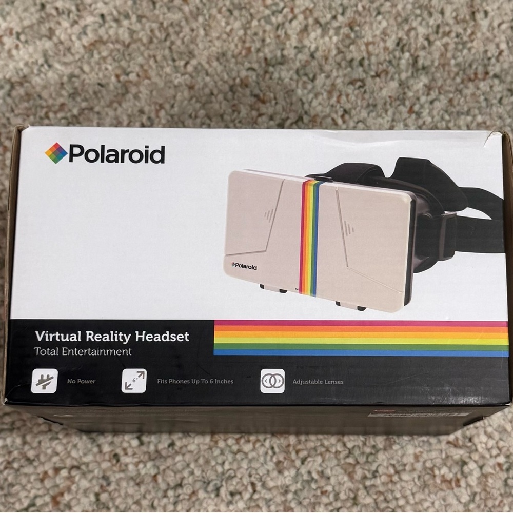 Polaroid Virtual Reality Headset - White with Rainbow Stripe
